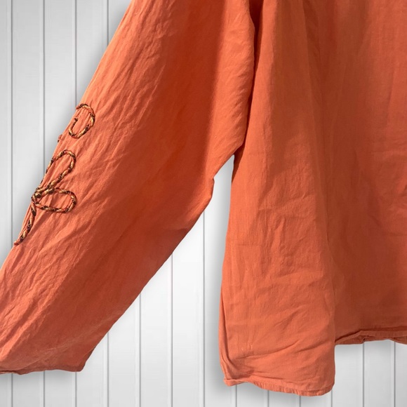 BIB Size 18 Beautiful lightweight 100% Cotton Boho Long Sleeve Top - Picture 8 of 8